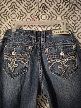 Rock Revival Blue Embellished Boot Cut Jeans